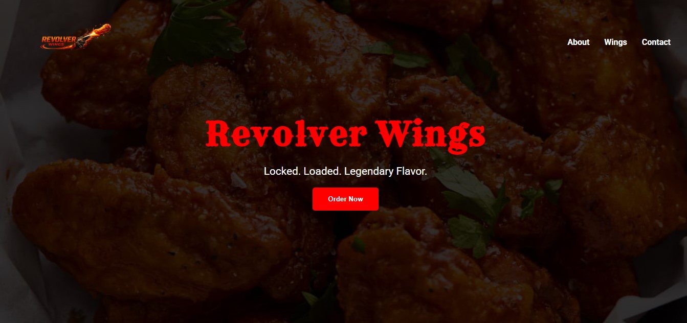Revolver Wings website preview on laptop